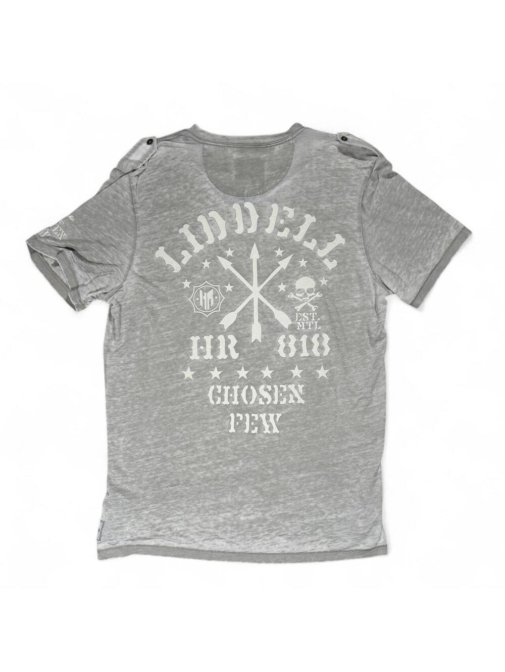 Y2K Mens Chuck Liddell by Headrush Graphic Henley T-Shirt Large Y2K Grunge
